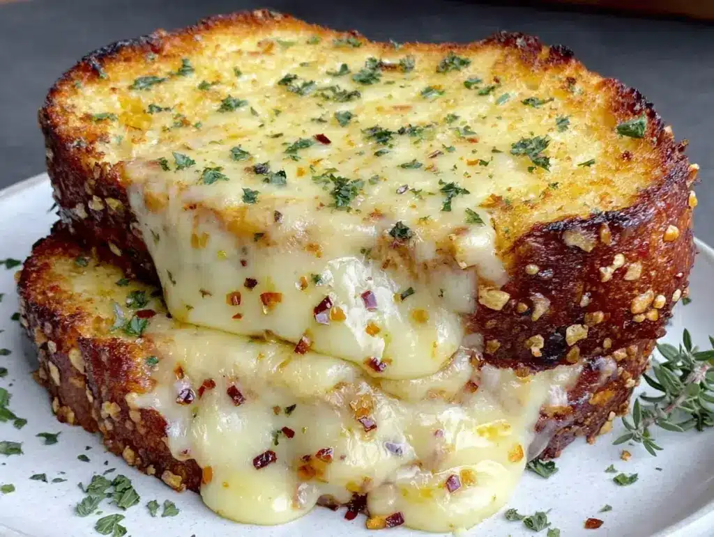 chicken garlic bread sandwich - featured image