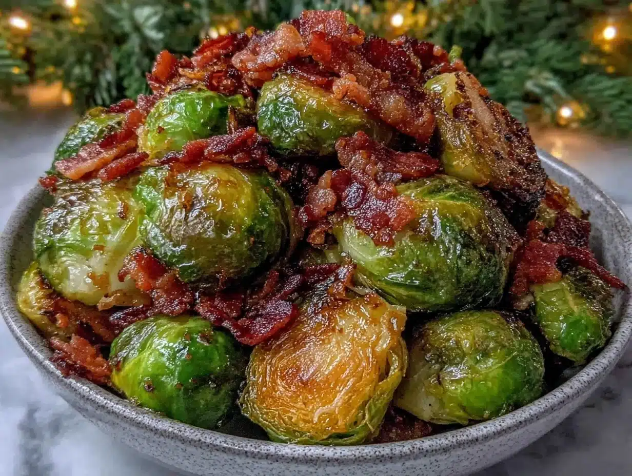 savory bacon brussels sprouts recipe - featured image