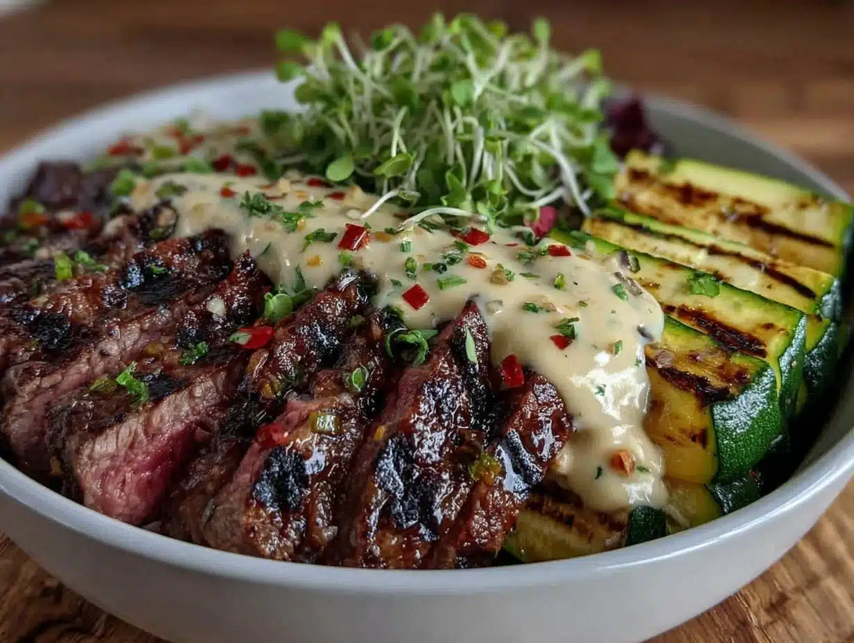 savory grilled steak bowl - featured image